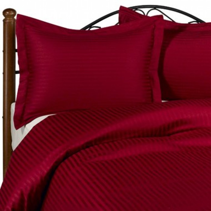 With Extra PKT Cozy 1000 TC Egyptian Cotton Burgundy Stripe Details about   Bed Sheet Set 